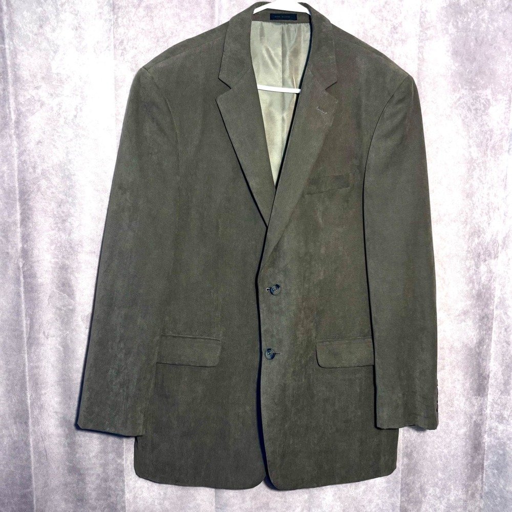 Andrew Fezza Baxter Brown Blazer SportsCoat Mens Size 44R Faux Suede Soft